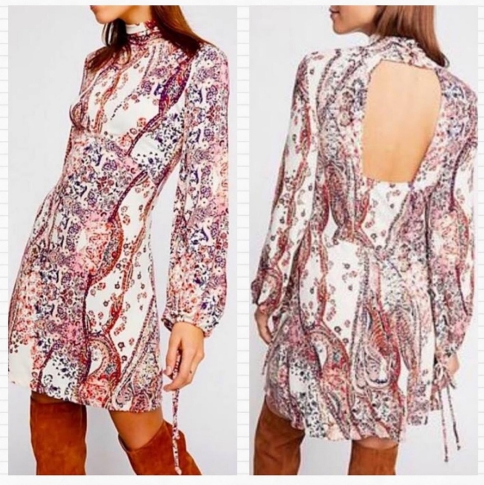 SOLD🌼FREE PEOPLE All Dolled Up Paisley Mini Dress - Picture 1 of 8